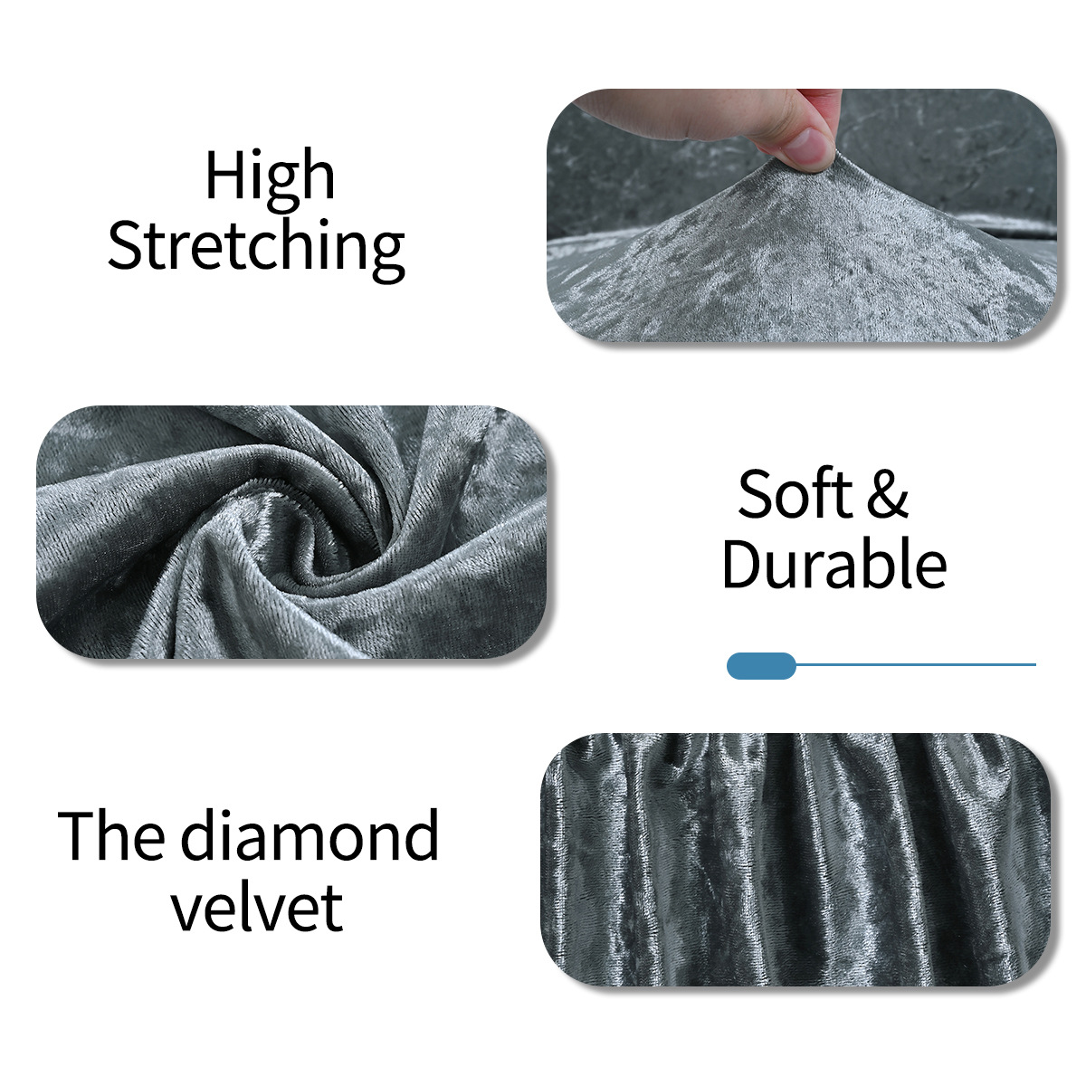 Amazon transfronteriza elástico diamante de oro de aluminio cubierta de silla cubierta de silla de respaldo alto de color sólido universal hoteles domésticos