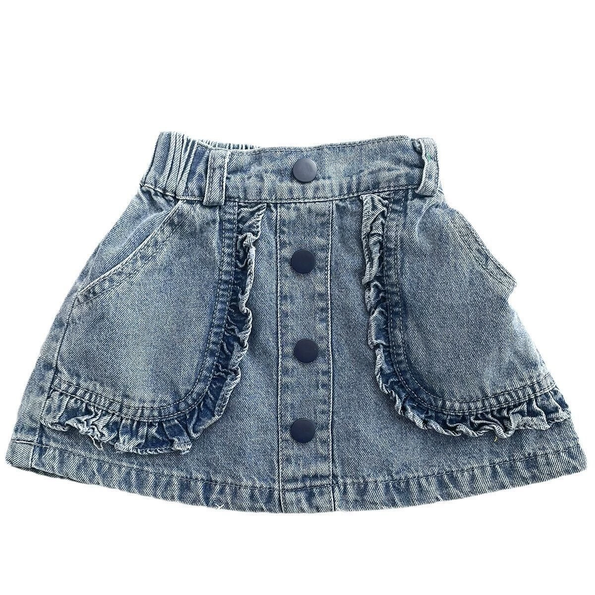 Джинсовая юбка для девочки для отдыха, летняя детская fashionable одежда, западный стиль, корейский стиль