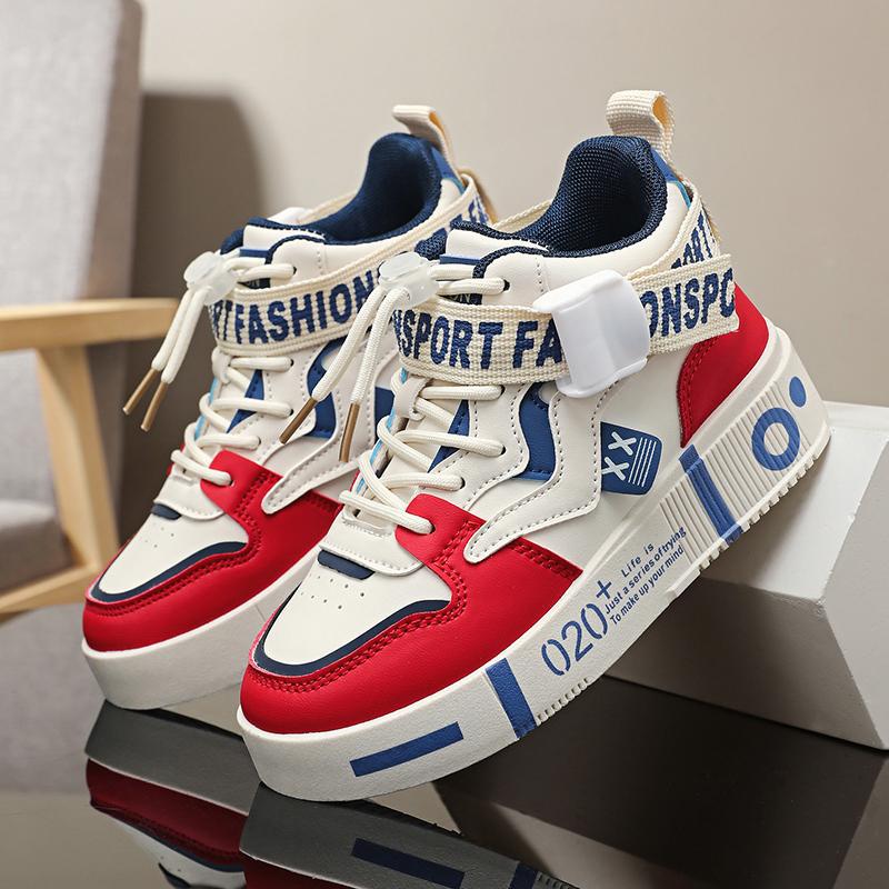 男童鞋秋季2025新款儿童运动鞋透气皮面亲子款时尚板鞋潮防滑女鞋