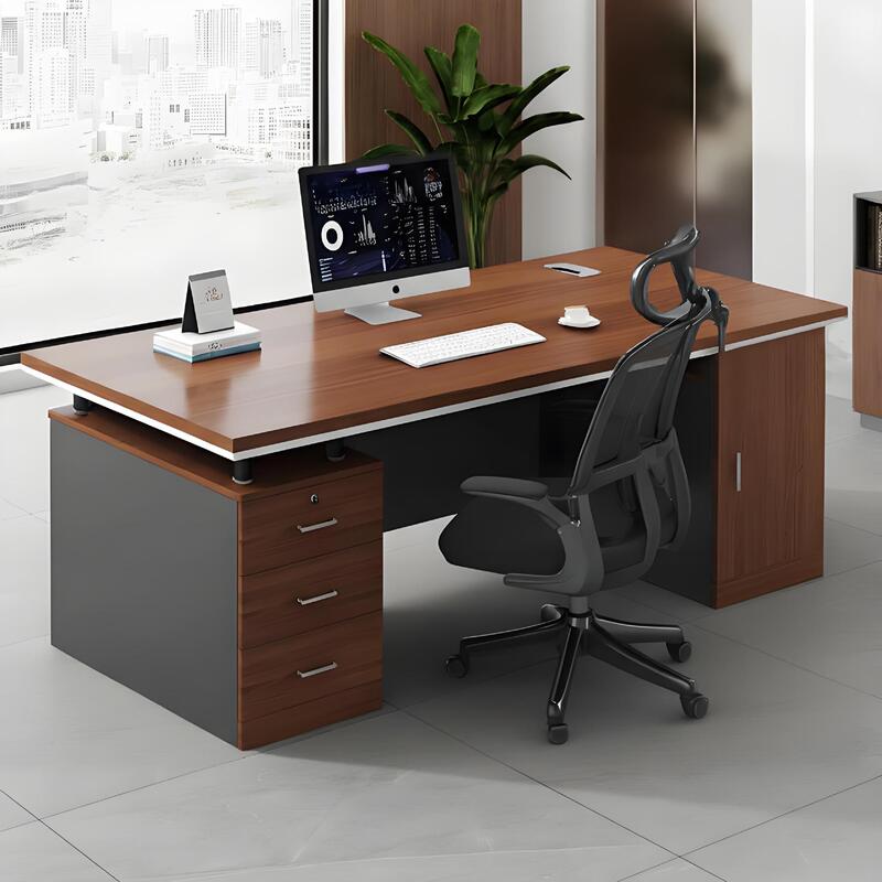 Office Desk Boss Desk Simple Modern Staff Desk Computer Desk with Drawer Office Single Staff Desk and Chair Combination
