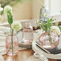 现货简约玻璃小花瓶欧式水培花瓶客厅家居摆件套装小花瓶批发