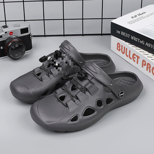 Fujian Manufacturer 2023 New Lace-Up Eva Outdoor Clogs, Soft and Trendy Summer Beach Shoes in Stock Wholesale
