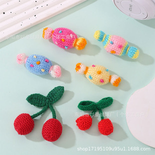Cross-Border Dopamine Sweet Wool Knitted Candy Cherry Jewelry Accessories Hairpin Socks Clothing Accessories