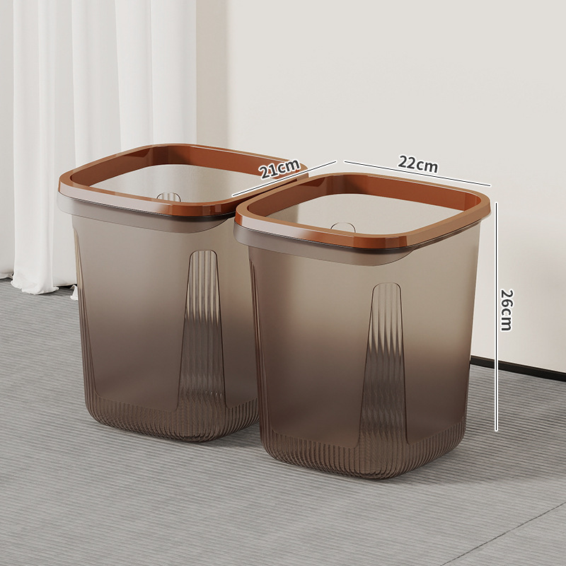 Bote de basura transparente de gran capacidad para el hogar, barril de almacenamiento de basura para el baño, sentido avanzado, canasta de basura de cocina, canasta de papel