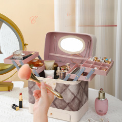 Large Capacity Makeup Bag from Original Factory, Portable Skincare Storage Makeup Box, Handheld Simple Multifunction Desk Storage Box