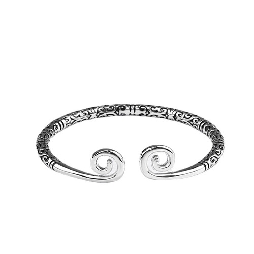 Korean version of retro tight bracelet with old-fashioned patterns and stripes, ethnic style, adjustable opening for men and women 