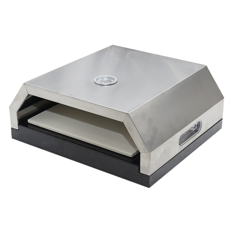 En stock Amazon americano pizza horno portátil horno de pizza con termómetro Acero inoxidable hogar pizza parrilla