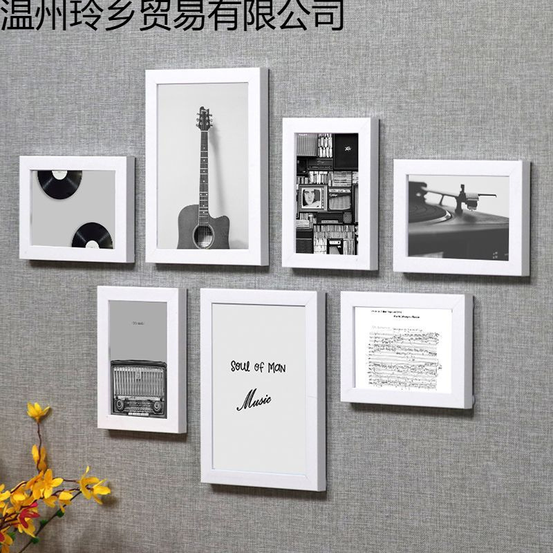 Photo Wall Decoration Wall Living Room Combination Photo Frame Punch-Free Wall Hanging Photo Album Sofa Background Wall Hanging Painting
