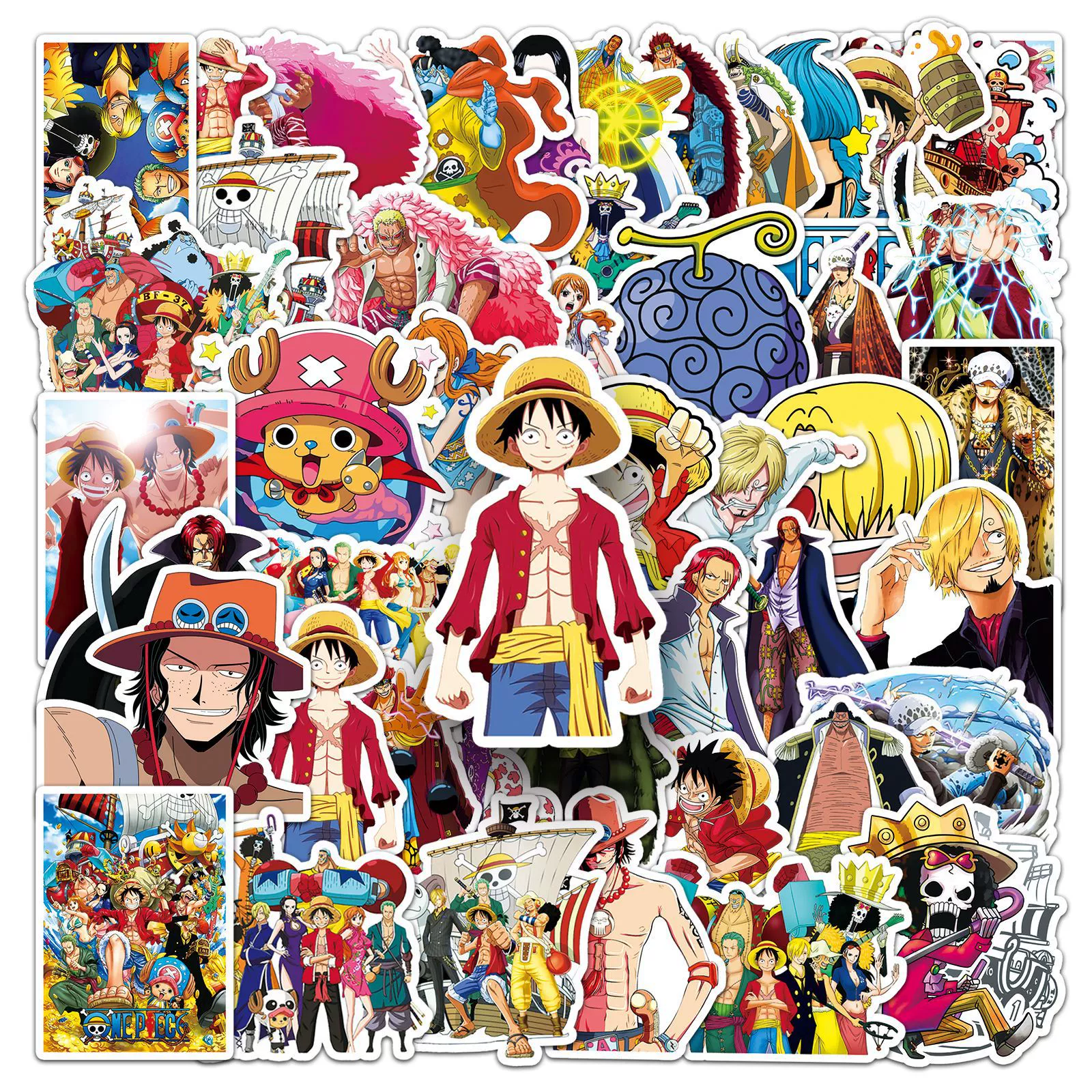 50 pieces of One Piece graffiti sticker cross -border cartoon cartoon anime One Piece decorative luggage computer DIY stickers