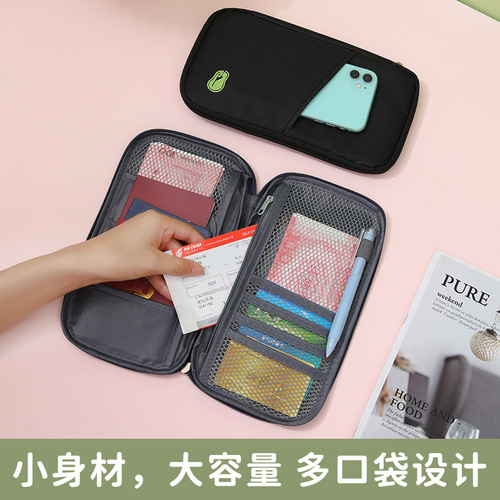 Multifunctional Card Holder Handbag Travel Passport Holder Organizer Bag Unisex Document Storage Bag