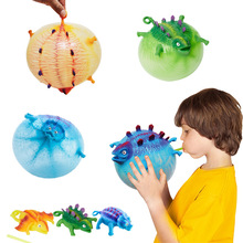 新款热销TPR可吹气恐龙发泄玩具球爆款充气波波球创意新奇特玩具