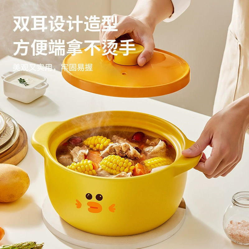 Керамический горшок для домашнего использования, устойчивый к высоким температурам, не трескается, подходит для сухого приготовления, использования на газовой плите, специальный глиняный горшок для супа и тушения.