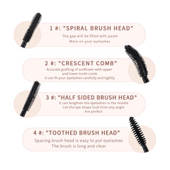Shedoes cross-border four brush heads thick and elongated waterproof and sweat-proof mascara that does not smudge and is easy to remove makeup