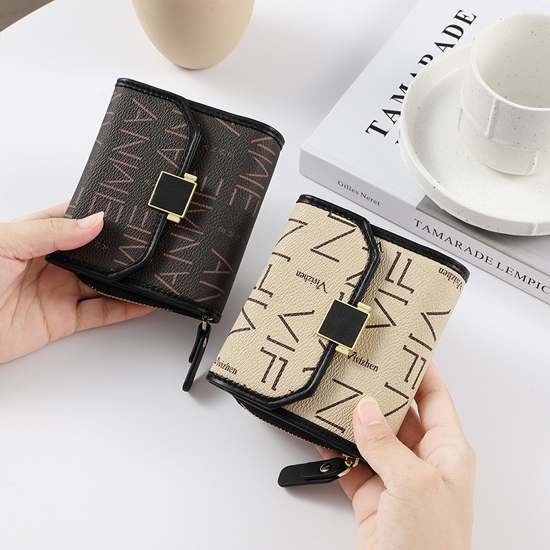 Monedero, Mini Bolso, Cartera de Mujer Moderna, Cartera Corta Multifuncional con Múltiples Ranuras para Tarjetas, Cartera Tipo Acordeón