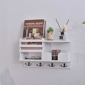 现货木质墙上置物架客厅木质钥匙架现代简约壁挂式木质玄关收纳架