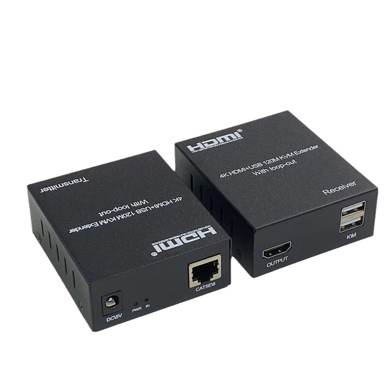 Cross-Border 4K30 Hd 120m Kvm HDMI Extender 60m 150m Network Cable Rj45 to 200m Loop Output