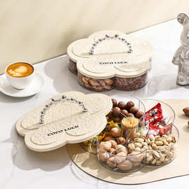 JKC-5830花朵果盒 零食糖果瓜子收纳盒 客厅带盖点心干果糖果盒