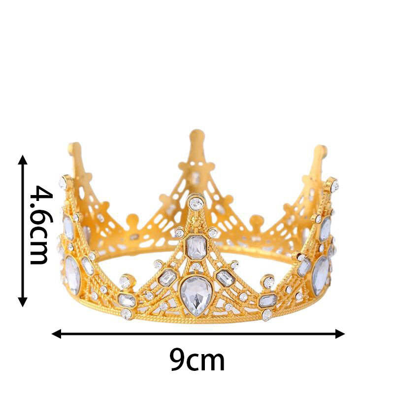 Transfronterizo tricolor diamante de cristal aleación corona de diamantes mariposa decoración de juguetes para niños cumpleaños ornamentos hermosos