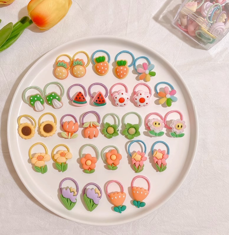 Ligas de cabello elásticas para niñas, colores de caramelo, suaves y resistentes, accesorios infantiles