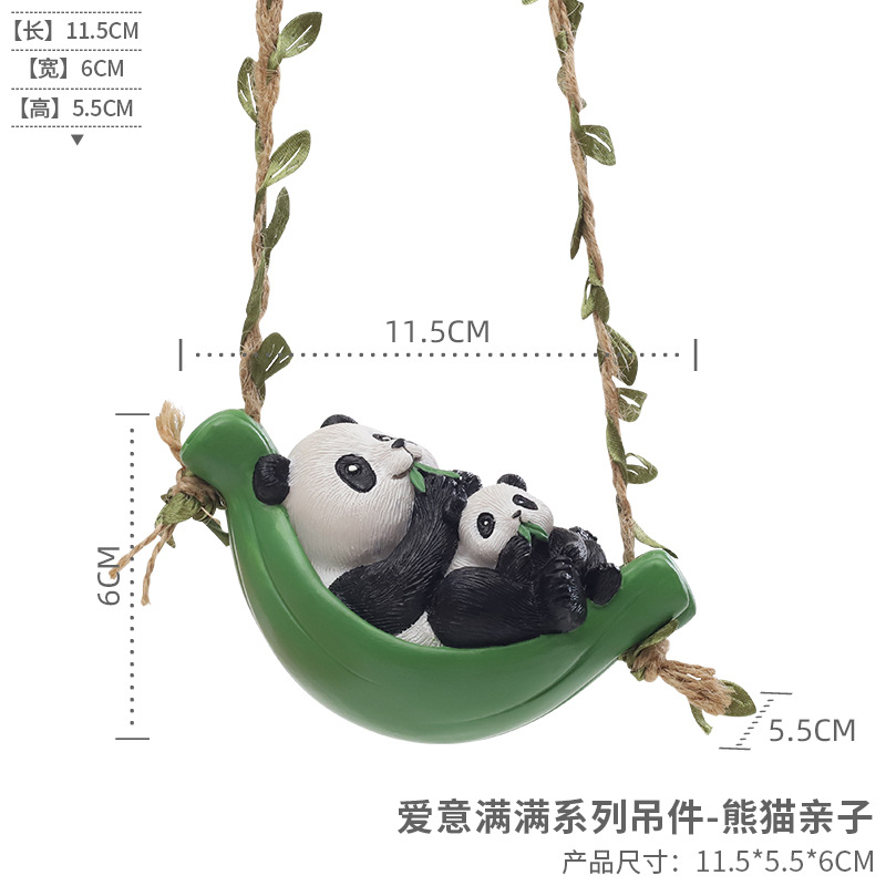 Animales de dibujos animados creativos padres-hijos jardinería colgante jardín paisaje jardín cálido adornos de familia colgante de resina