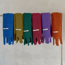 韩系贴标仿羊绒糖果色儿童围巾秋冬男女宝宝纯色长款流苏宝宝围脖