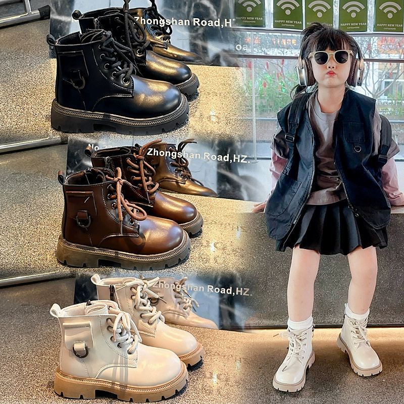 Детские ботинки Martin 2024 осень новые мальчики и девочки британский ветер взрывы короткие сапоги мода на молнии