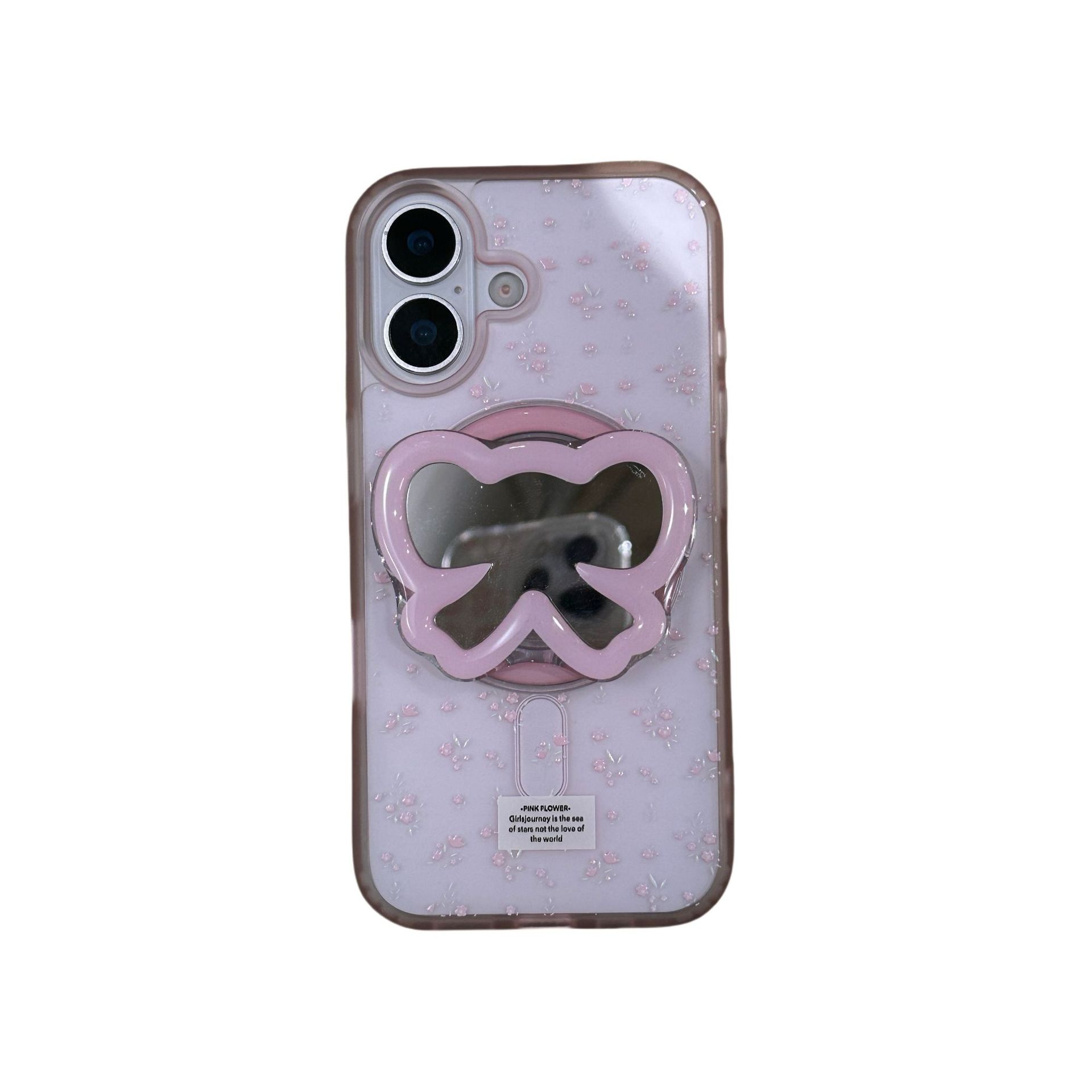 Pantalla completa rosa floral para iPhone15/16 funda para teléfono móvil 15Pro magnético 16ProMax simple 14/13