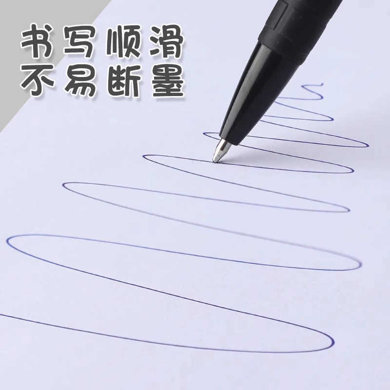 Blue red old-fashioned ballpoint pen for students for office