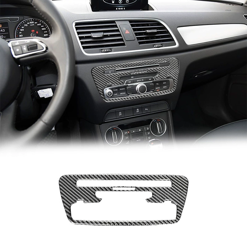 Подходит для Audi Q3 модифицированная консоль центральная панель кнопка CD регулировка декоративная накладка, карбоновая отделка интерьера