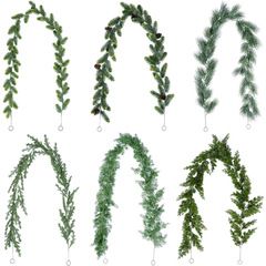 クリスマスの水草のシミュレーションは新年に松の実を巻きつけます。
