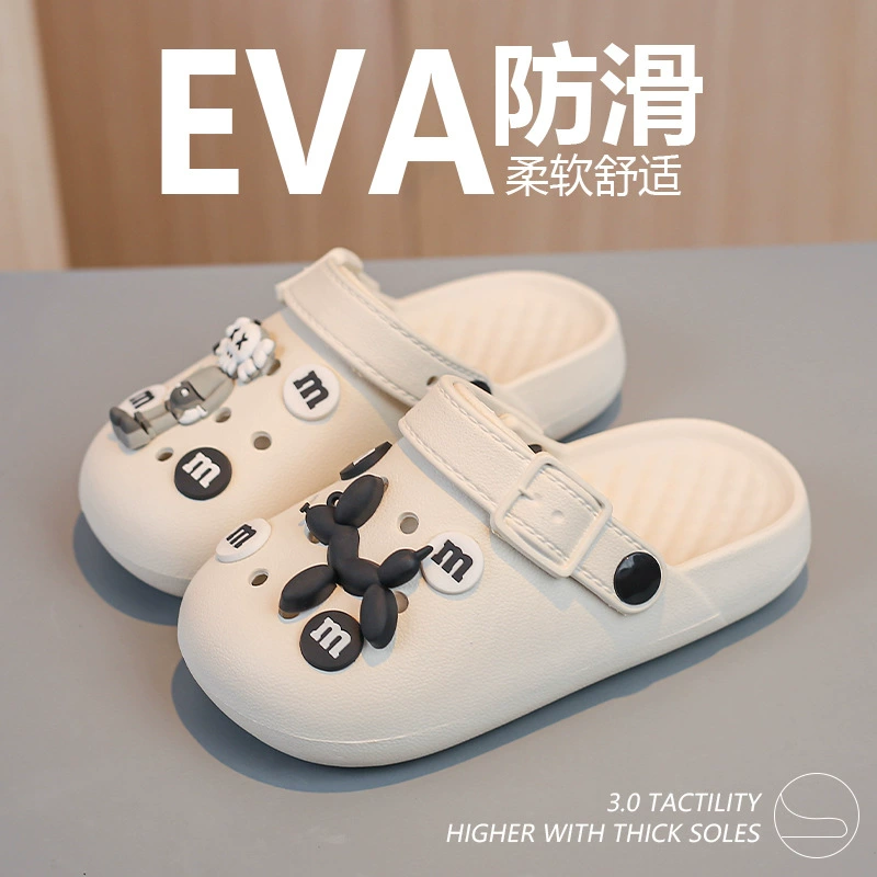 Детские летние тапочки для мальчиков, сабо для родителей и детей, нескользящие, для детей 1–3 лет, домашние закрытые сандалии для девочек, пляжная обувь.