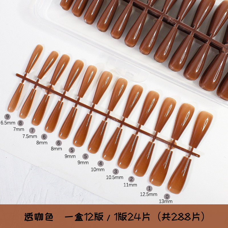 Nuevo 288 unidades en caja de esmalte de uñas tabletas hielo transparente Ballet uñas falsas uñas tabletas pasta completa productos terminados al por mayor