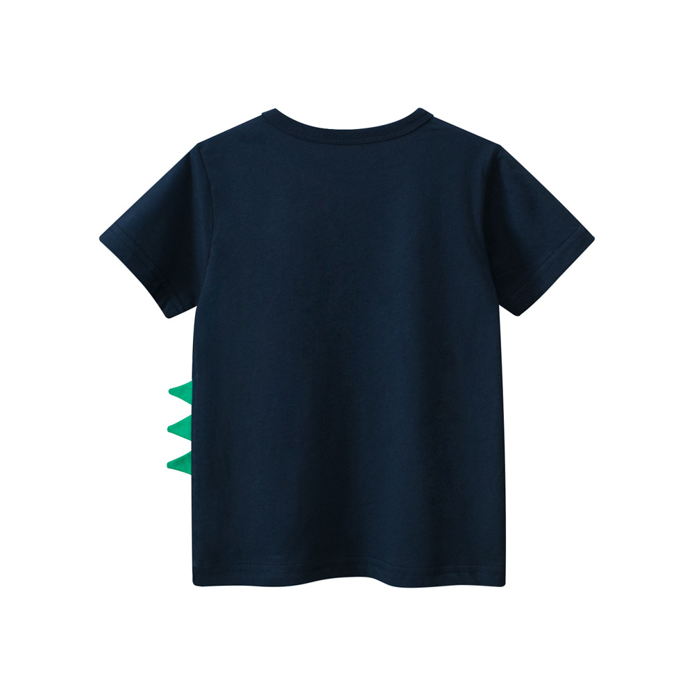 27kids ropa infantil transfronteriza fuente de primera mano camiseta de manga corta para niños dibujos animados dinosaurio ropa para niños al por mayor