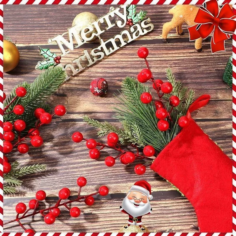 Рождественские украшения сосновые иголки ягодные сосновые шишки ручной работы Рождественская гирлянда елка украшения дома Новый год украшения
