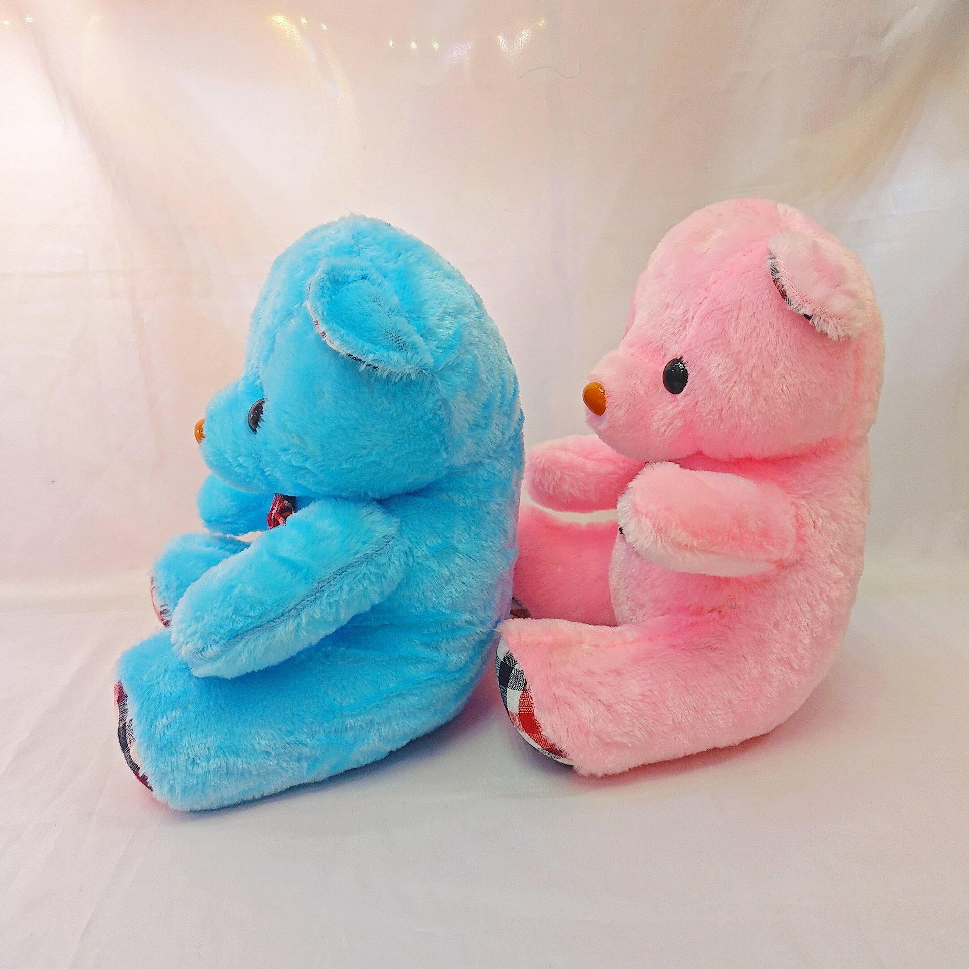 Almohada de Peluche de Oso a Cuadros de Peluche y Algodón PP para Niños