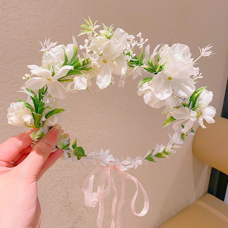 Guirnaldas de flores para niños princesa sen cabello bandas de cabello vestido de flores de boda flores de cabello para niñas de alto valor facial bandas de cabello adornamientos