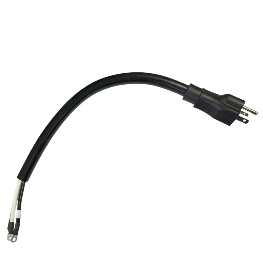 美标电源线6-20P插头 STW 12AWG*3C 黑色线缆 0.42M 尾部圆环端子