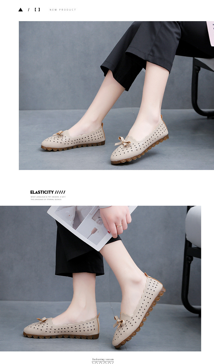 Mary Jane shoes women's flat shoes women's shoes and summer models shallow mouth one pedal lazy shoes breathable hollow women's single shoes_voghion.com