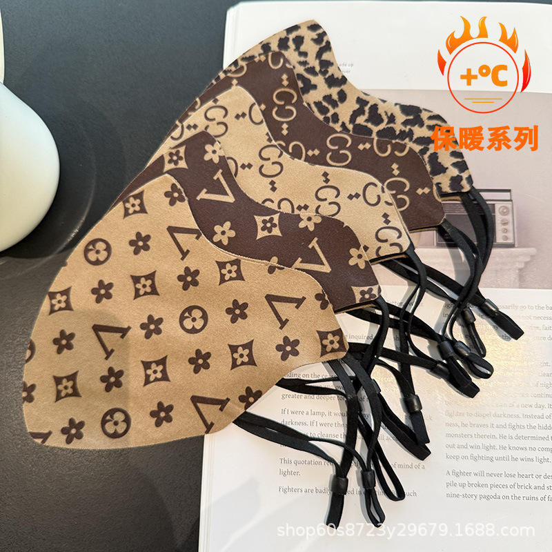 新款秋冬无痕德绒热感老花保暖口罩时尚女防风防寒骑行面罩可调节|undefined