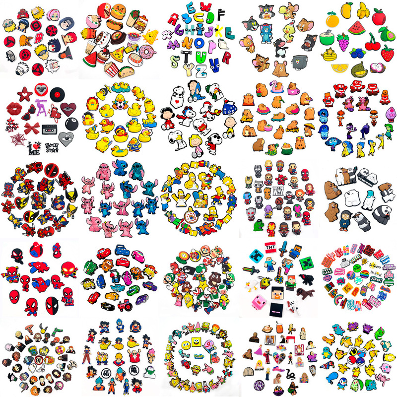 56 sets of popular fashion brand cartoon smart star hole shoes shoes flower DIY soft rubber hole shoes accessories removable