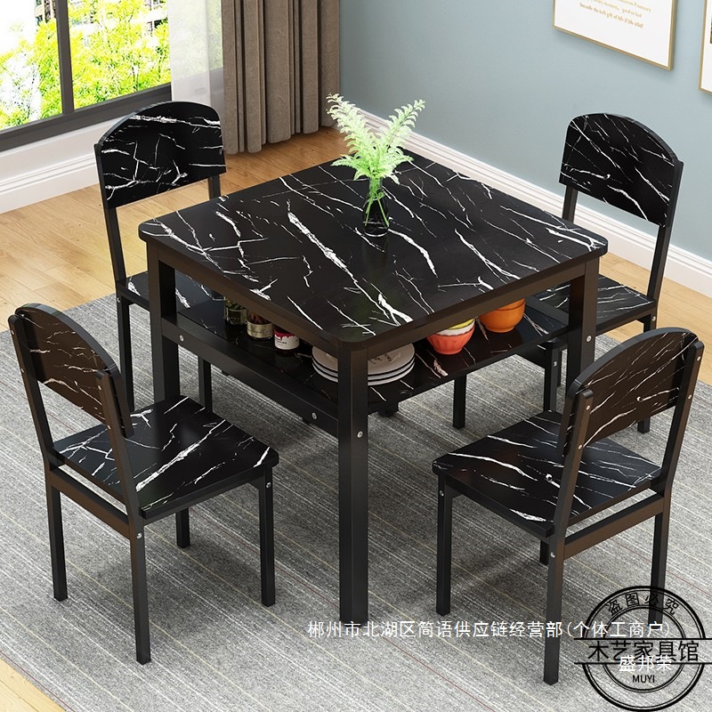 Fábrica directa simple doble mesa de comedor combinación de mesa cuadrada económica doméstica pequeña mesa de comedor de moda