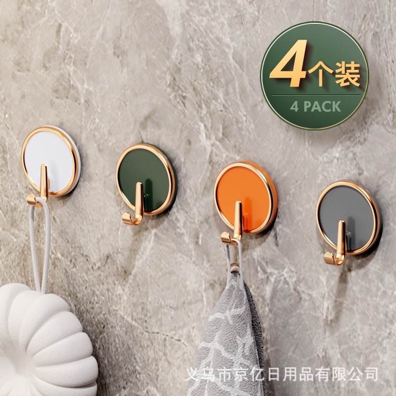 Puerta de lujo ligera detrás del gancho no perforado puerta de entrada de viscosidad fuerte vestimenta percha gancho adhesivo sombrero