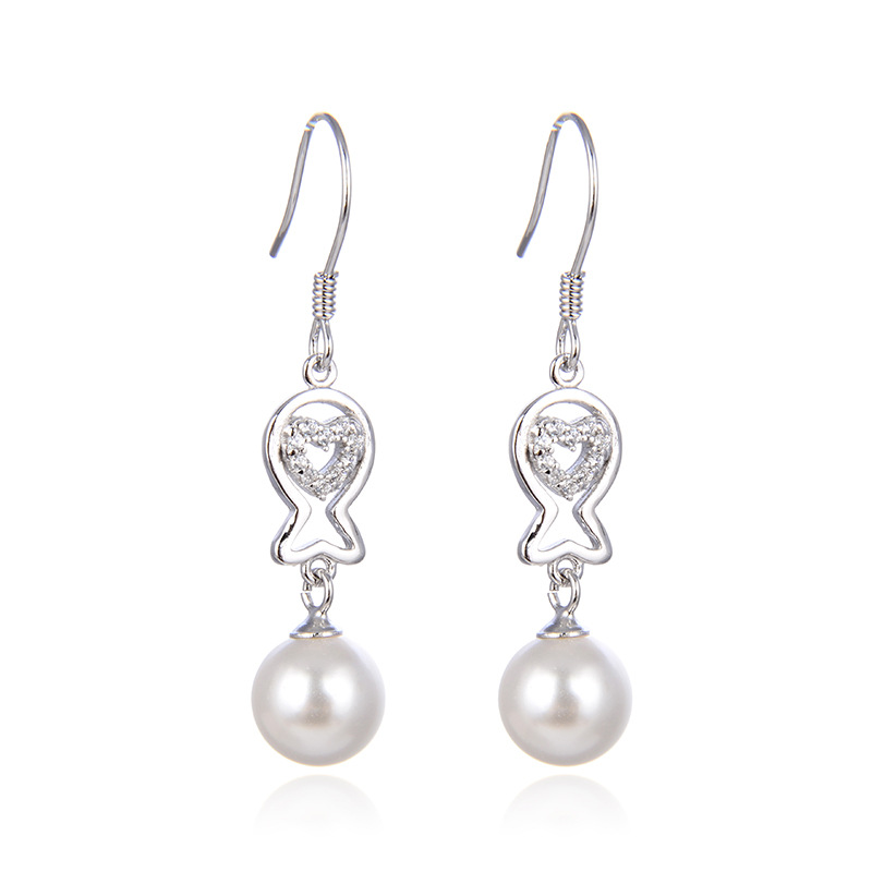Comercio exterior diseño creativo joyería oído gancho Corea del Sur s925 pendientes de perlas de plata pendientes elegantes de las mujeres al por mayor