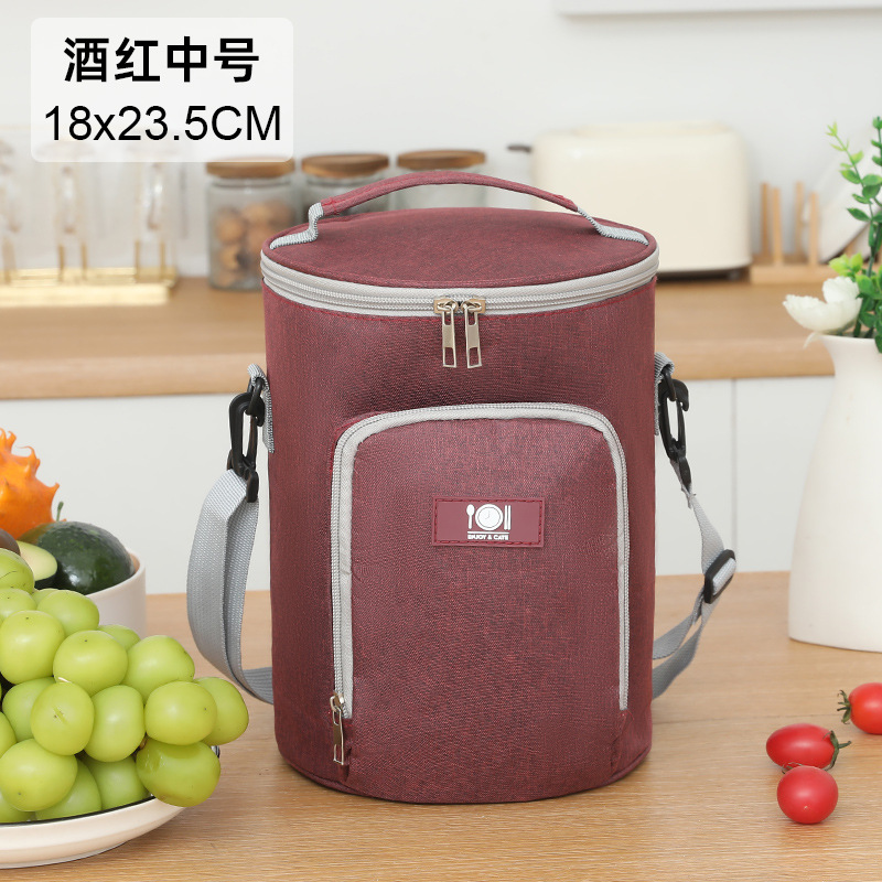 Bolsa de aislamiento portátil de alto valor facial para el trabajo y la escuela con bolsas de almuerzo, bolsas de aluminio gruesas, bolsas de almuerzo redondas