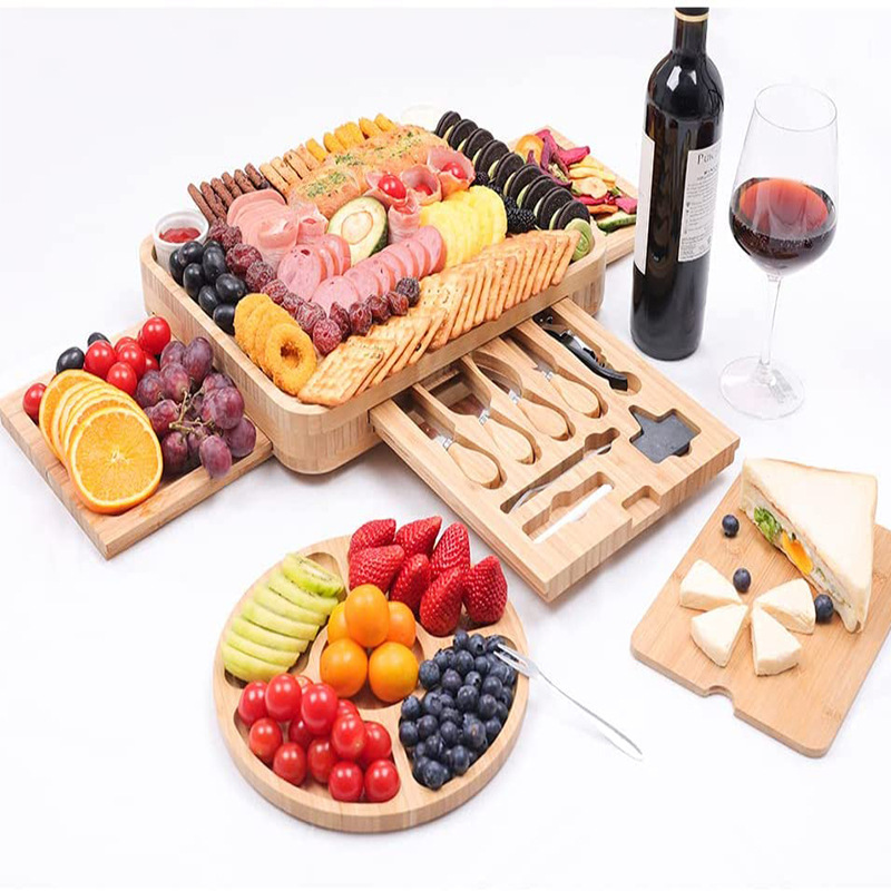 Plato de queso de bambú Placa de queso tabla de quesos tabla de cortar cocina tablero de Bambú