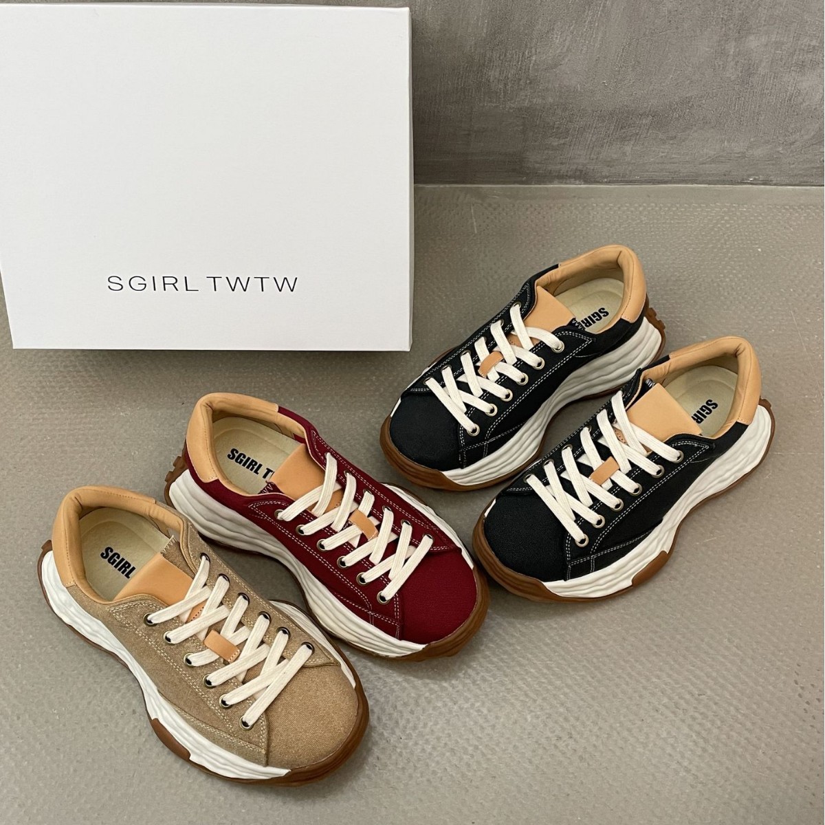 SGIRL TWTW High-End Design Casual For Women 2025 Thick-Soled Forrest Gump Dissolving Sports Versatile Dad Shoes_vogvips.com