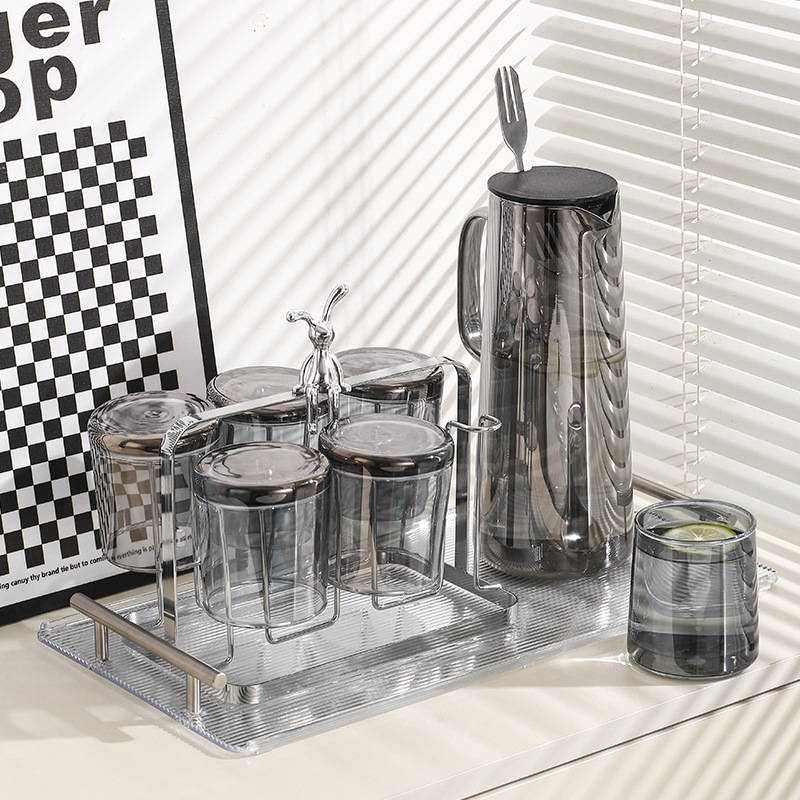 Cold water bottle Cup suit ins style high-looking drinking glass household set living room hospitality tea cup tea set