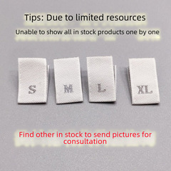 MIU brand logo tag P family Miu family size tag XXS high-end size label PRA size tag woven tag