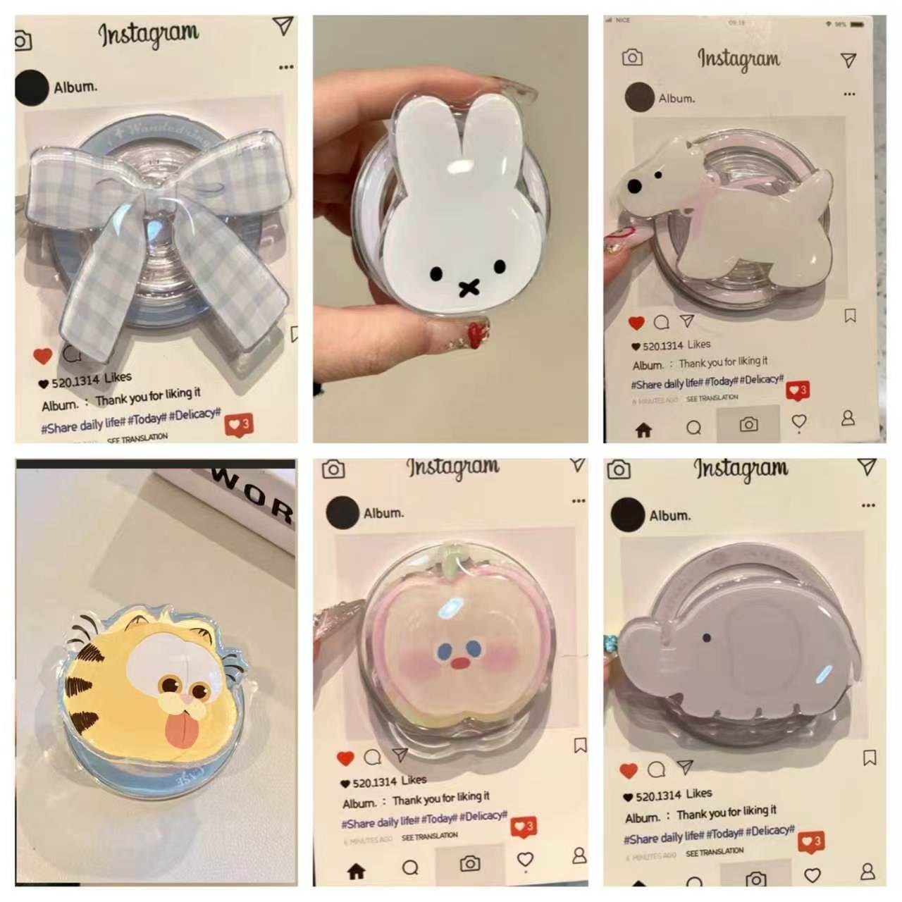 Nuevo japonés y coreano lindo conejo mifi magsafe soporte airbag magnético soporte de teléfono móvil plegable telescópico