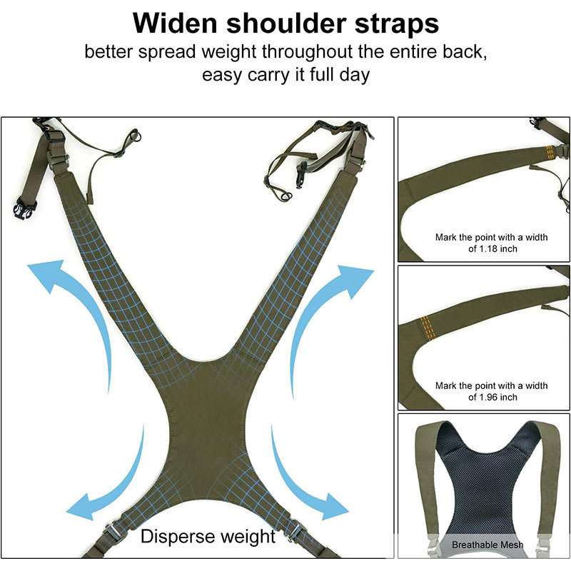 Amazon venta caliente bolsa de pecho de caza portátil al aire libre duradera bolsa de binoculares de nylon impermeable